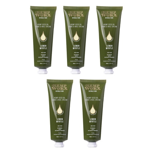 Hemp Worx Lemon Myrtle Hand Cream 75mL Pack of 5