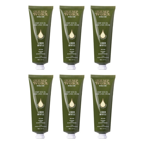 Hemp Worx Lemon Myrtle Hand Cream 75mL Pack of 6