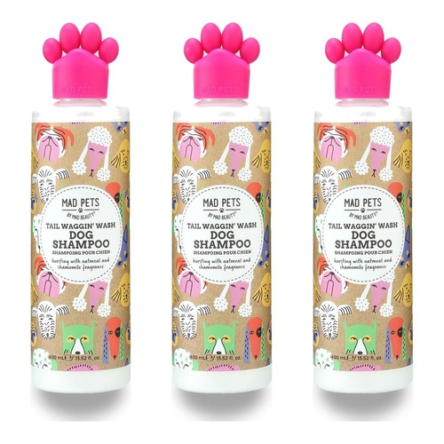Mad Beauty Mad Pets Tail Waggin' Wash Dog Shampoo 400mL Pack of 3