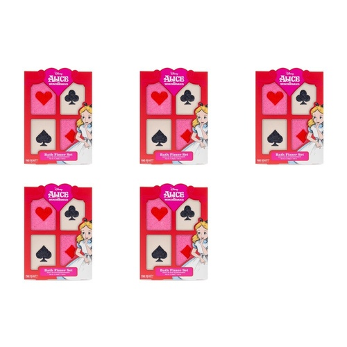 Disney Alice in Wonderland Bath Fizzer Set 4 x 80g Bundle of 5
