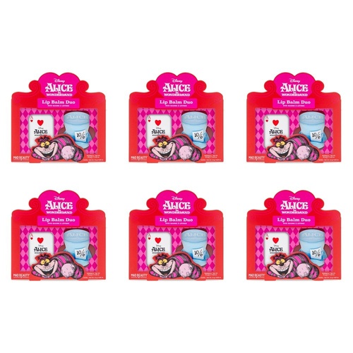 Disney Alice in Wonderland Lip Balm Duo Raspberry and Vanilla Bundle of 6