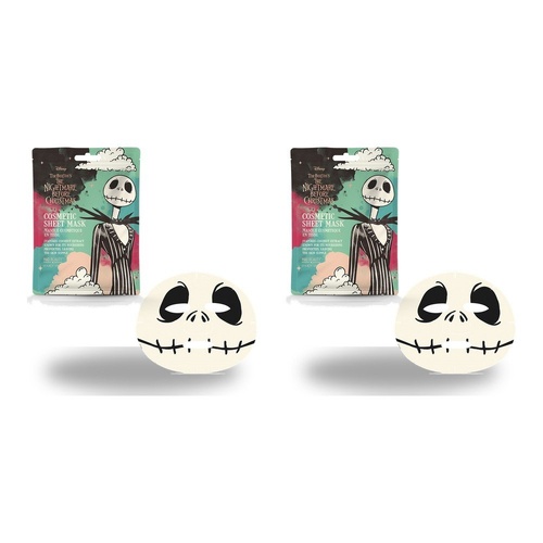 Disney The Nightmare Before Christmas Jack Skellington Sheet Face Mask Counter Display of 12 Bundle of 2