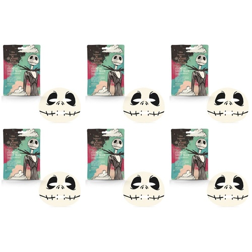 Disney The Nightmare Before Christmas Jack Skellington Sheet Face Mask Counter Display of 12 Bundle of 6