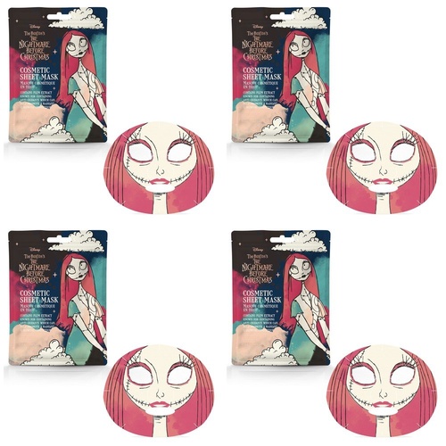 Disney The Nightmare Before Christmas Sally Sheet Face Mask Counter Display of 12 Bundle of 4