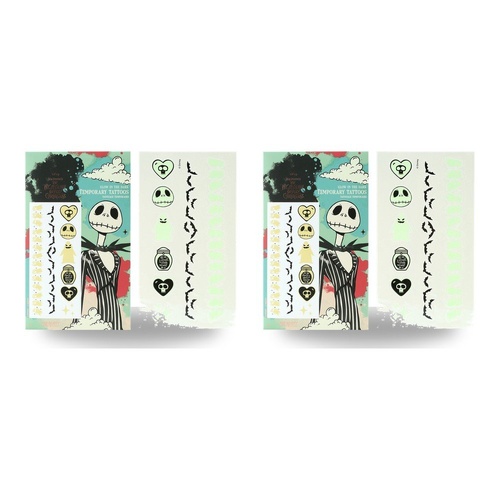 Disney The Nightmare Before Christmas Glow in the Dark Temporary Tattoos 2 Sheets Pack of 2