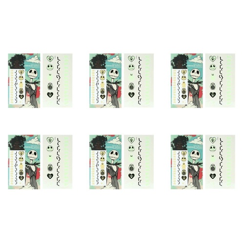 Disney The Nightmare Before Christmas Glow in the Dark Temporary Tattoos 2 Sheets Pack of 6