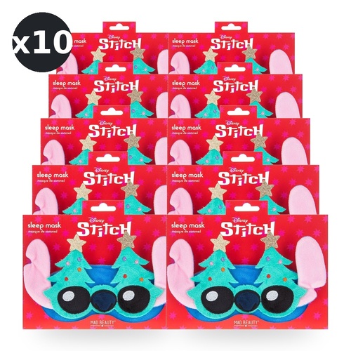 Disney Stitch at Christmas Plush Sleep Mask with Christmas Trees Pack of 10