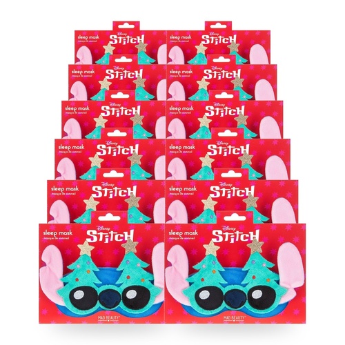 Disney Stitch at Christmas Plush Sleep Mask with Christmas Trees Pack of 12