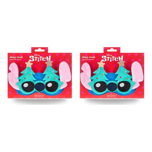 Disney Stitch at Christmas Plush Sleep Mask with Christmas Trees Pack of 2
