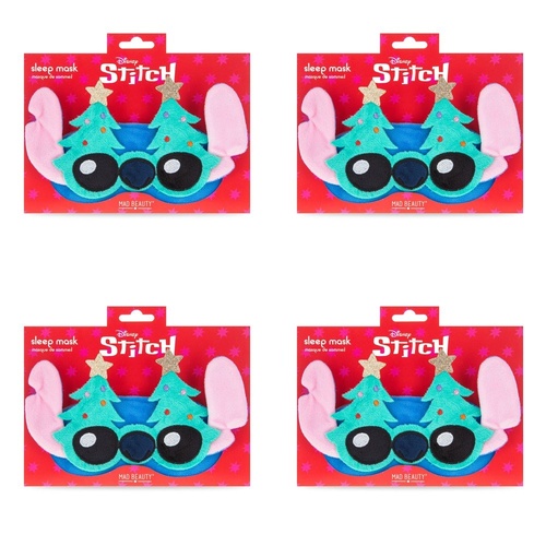 Disney Stitch at Christmas Plush Sleep Mask with Christmas Trees Pack of 4