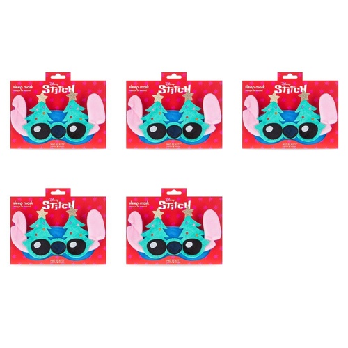 Disney Stitch at Christmas Plush Sleep Mask with Christmas Trees Pack of 5