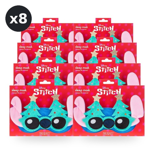 Disney Stitch at Christmas Plush Sleep Mask with Christmas Trees Pack of 8