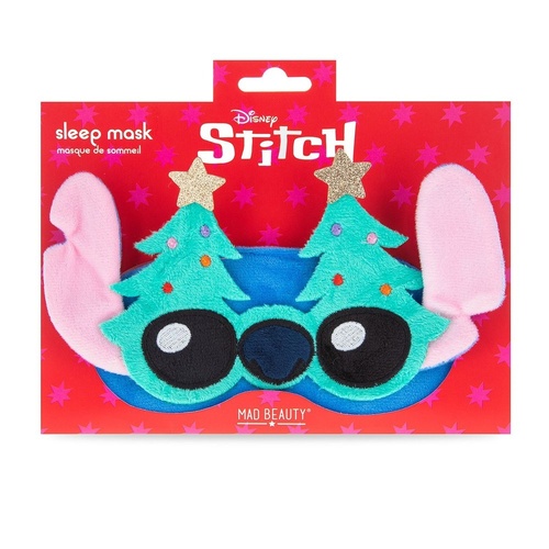 Disney Stitch at Christmas Plush Sleep Mask with Christmas Trees
