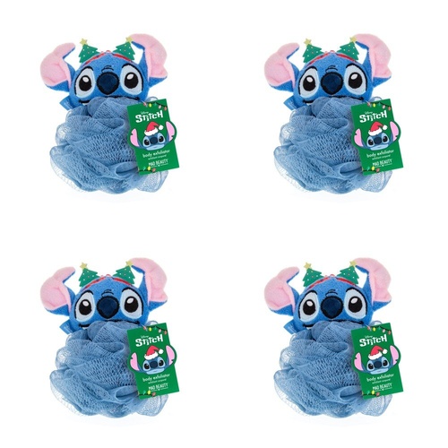 Disney Stitch Stitch-mas Body Exfoliator Puff with Christmas Tree Headband Pack of 4