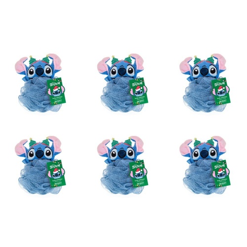 Disney Stitch Stitch-mas Body Exfoliator Puff with Christmas Tree Headband Pack of 6