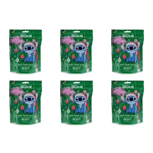 Disney Stitch Stitch-mas Bath Fizzer Pack 6 x 30g Bundle of 6