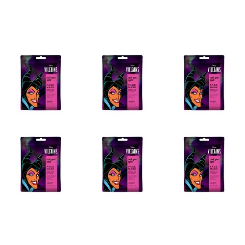 Disney Villains Maleficent Cast Your Spell Sheet Face Mask Counter Display of 12 Bundle of 6