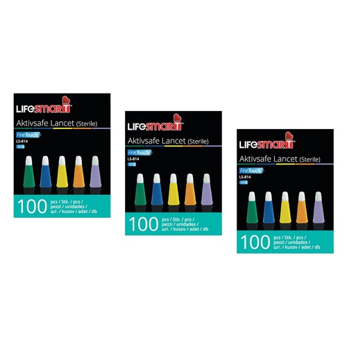 LifeSmart Aktisafe Safety Lancet 100 Pack Bundle of 3