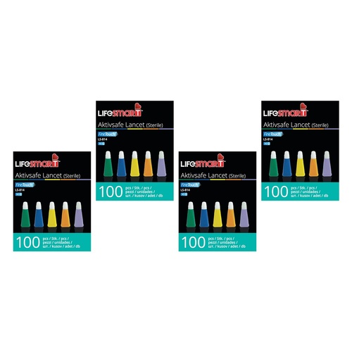 LifeSmart Aktisafe Safety Lancet 100 Pack Bundle of 4