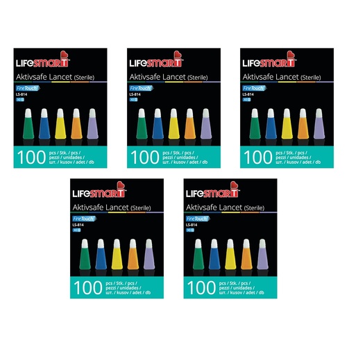 LifeSmart Aktisafe Safety Lancet 100 Pack Bundle of 5