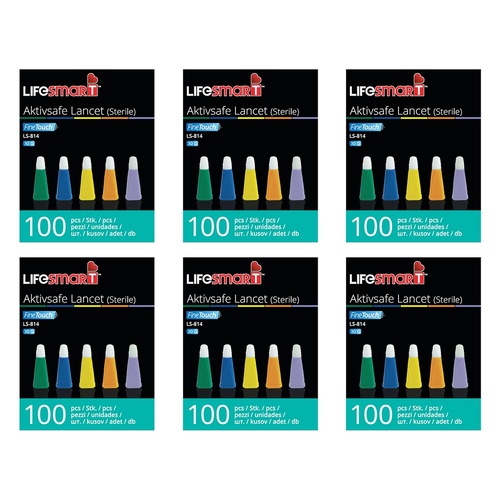 LifeSmart Aktisafe Safety Lancet 100 Pack Bundle of 6