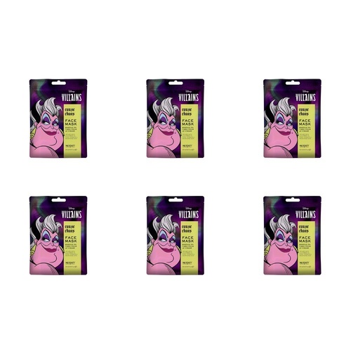 Disney Villains Ursula Cause Chaos Sheet Face Mask Counter Display of 12 Bundle of 6