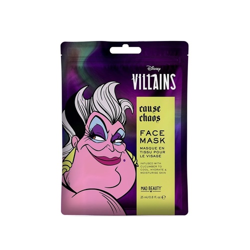 Disney Villains Ursula Cause Chaos Sheet Face Mask Counter Display of 12