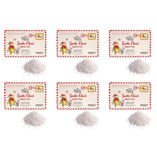 Disney Winnie the Pooh Letter to Santa Crackling Bath Salts 4 x 25g Pack of 6