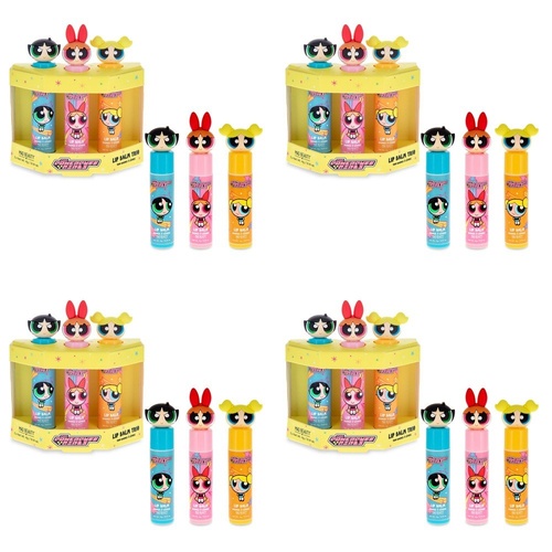 Warner Bros The Powerpuff Girls Lip Balm Trio 3 x 4g Bundle of 4