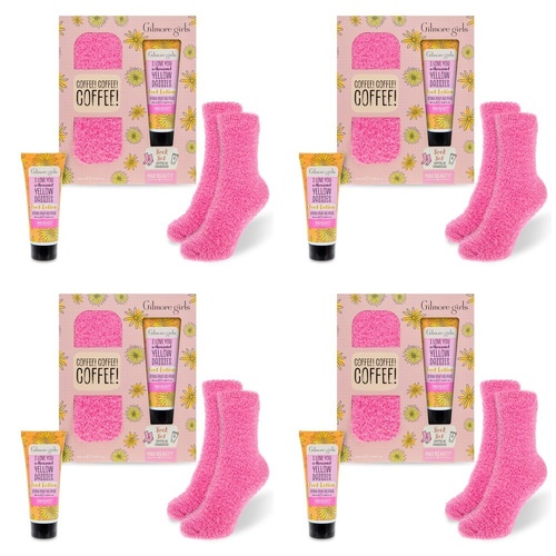 Warner Bros Gilmore Girls Sock Set with Foot Lotion 100mL Bundle of 4