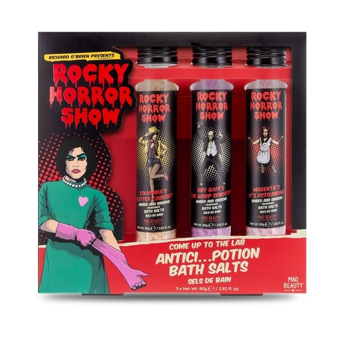 Mad Beauty Rocky Horror Show Bath Salts Trio 3 x 80g Amber and Ginseng