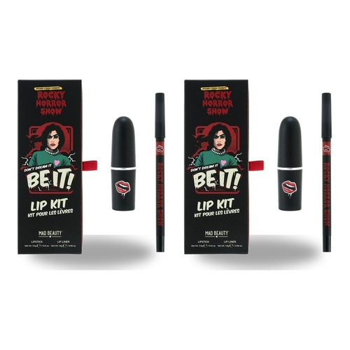 Mad Beauty Rocky Horror Show Don't Dream It Be It Lip Kit Lipstick and Lip Liner Bundle of 2