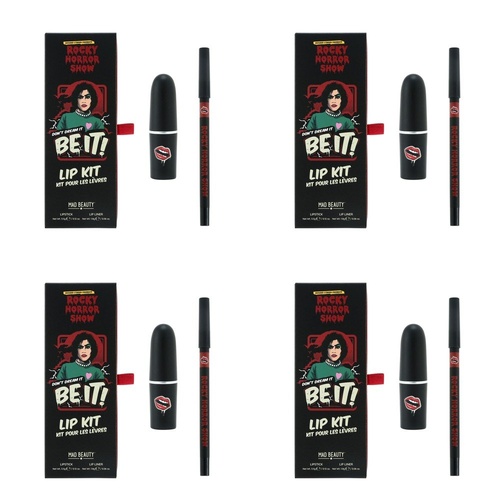 Mad Beauty Rocky Horror Show Don't Dream It Be It Lip Kit Lipstick and Lip Liner Bundle of 4