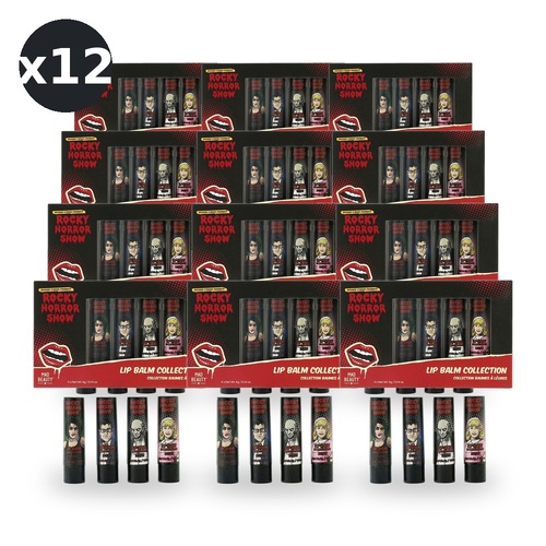 Mad Beauty Rocky Horror Show Lip Balm Collection 4 x 4g Bundle of 12
