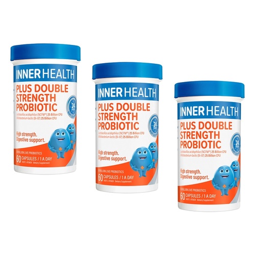 Inner Health Plus Double Strength Probiotic 60 Capsules Pack of 3