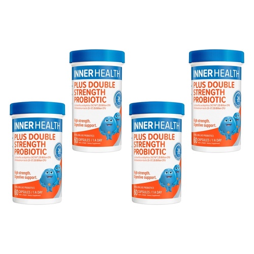 Inner Health Plus Double Strength Probiotic 60 Capsules Pack of 4