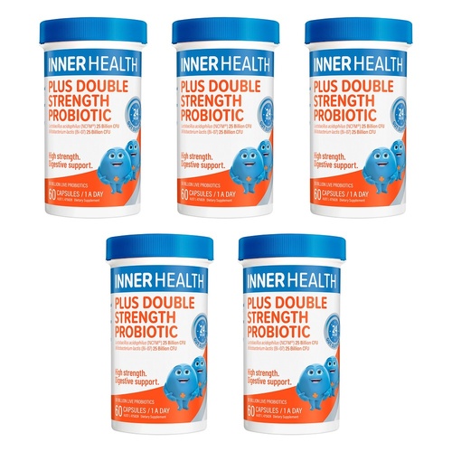 Inner Health Plus Double Strength Probiotic 60 Capsules Pack of 5
