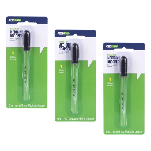 Ezy Dose Calibrated Glass Dropper Pack of 3