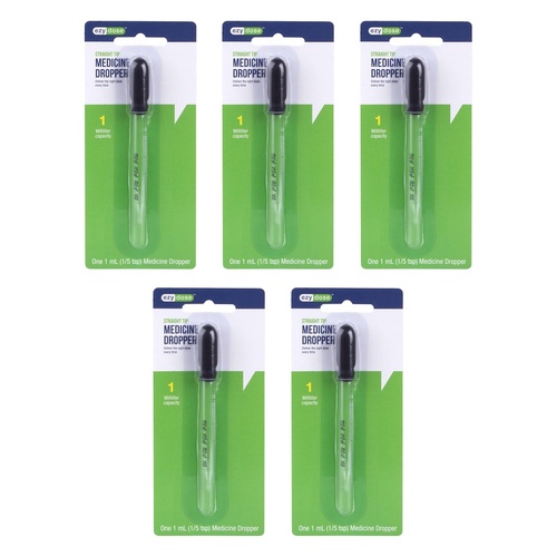 Ezy Dose Calibrated Glass Dropper Pack of 5