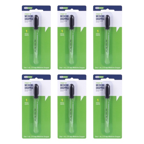 Ezy Dose Calibrated Glass Dropper Pack of 6