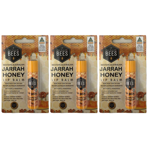 A Buzz From The Bees Jarrah Honey Lip Balm 4.5g 3 Pack Natural AU Made