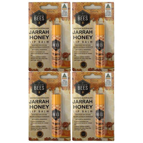 A Buzz From The Bees Jarrah Honey Lip Balm 4.5g Bundle Pack of 4 AU Made