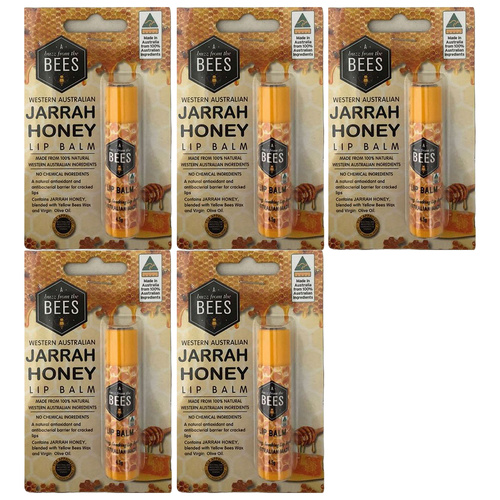 A Buzz From The Bees Jarrah Honey Lip Balm 4.5g Pack of 5 AU Made Natural