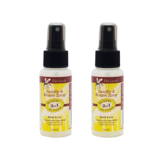 The Locals Sandfly Mosquito Spray DEET Free 50ml x2 Natural Eucalyptus Lavender