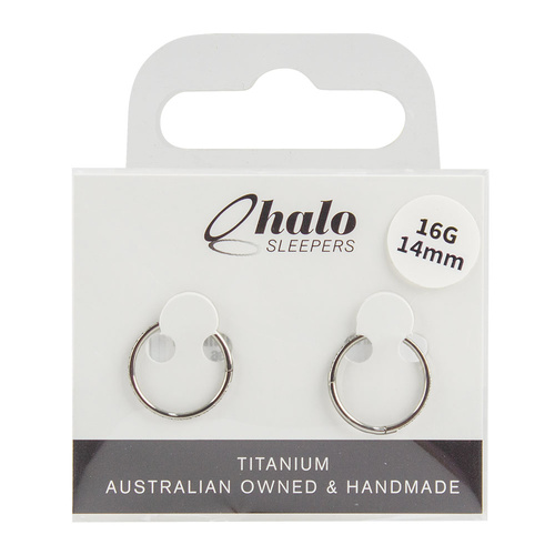 Halo Sleepers Titanium 16G Earrings 14mm Pave Gem Hypoallergenic Pair