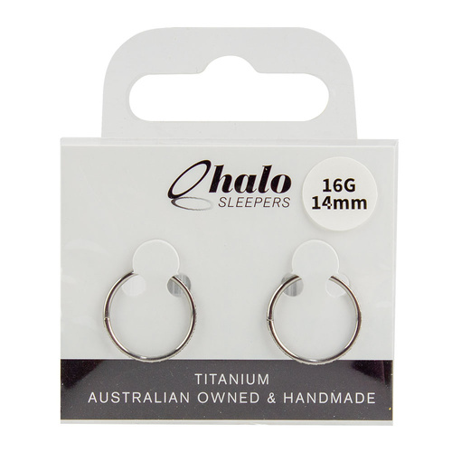 Halo Sleepers 14mm Solid Sterling Silver Sleeper Earrings 16G Handmade