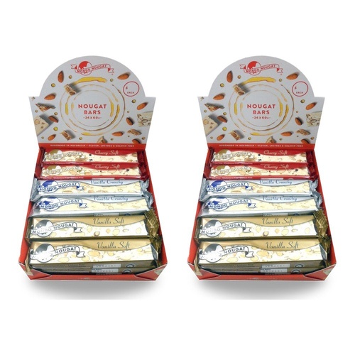 Mondo Nougat Nougat Bars 60g Assorted Flavours Counter Display of 24 Bundle of 2