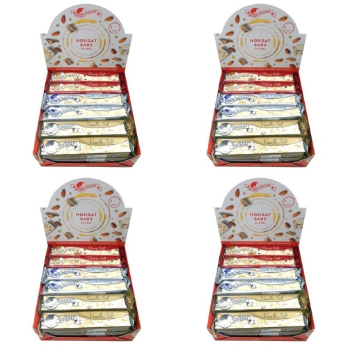 Mondo Nougat Nougat Bars 60g Assorted Flavours Counter Display of 24 Bundle of 4