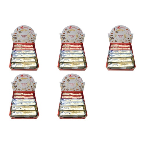 Mondo Nougat Nougat Bars 60g Assorted Flavours Counter Display of 24 Bundle of 5