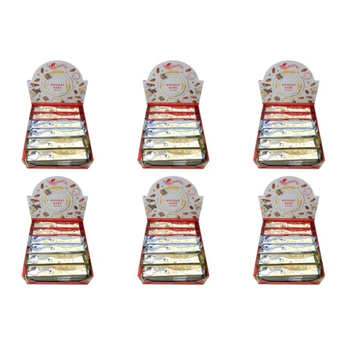 Mondo Nougat Nougat Bars 60g Assorted Flavours Counter Display of 24 Bundle of 6